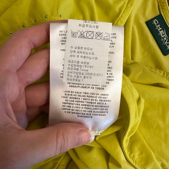 Chervò Sports‎ Neon Yellow Cropped Cardigan XS Y2K Festival Activewear Designer - Picture 8 of 9